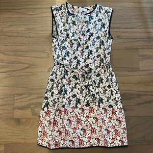 LOFT Petite Floral Tie Waist Dress - Size XSP